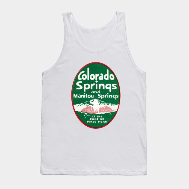 Colorado Springs and Manitou Springs Tank Top by historicimage